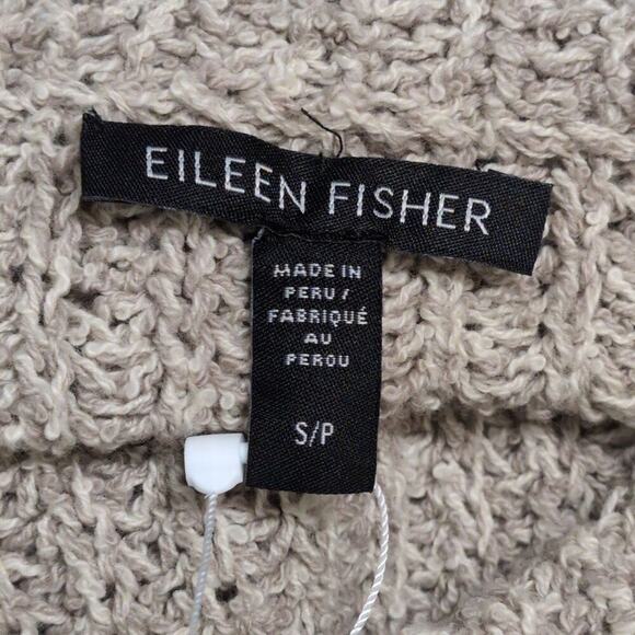 NWT Eileen Fisher Wheat Knit Funnel Neck Long Sleeve Organic Cotton Sweater Sz S - Picture 5 of 9